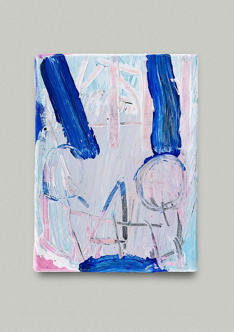 Gemälde eines Gesichts und dem Titel honey bunney, an Wand hängend. Das Kunstwerk ist online erhältlich