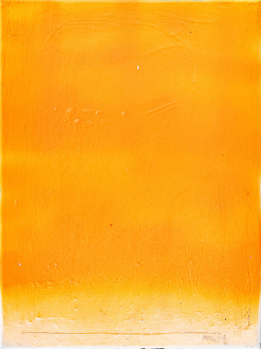 Gemälde mit abstrahiertem, rot-orangen Motiv eines Sonnenaufgangs. Erhältlich im Onlineshop