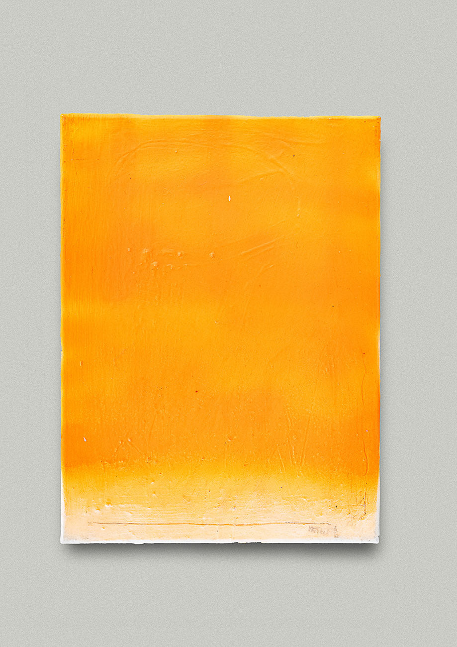 Gemälde mit abstrahiertem, rot-orangen Motiv eines Sonnenaufgangs, auf Leinwand. Erhältlich im Onlineshop
