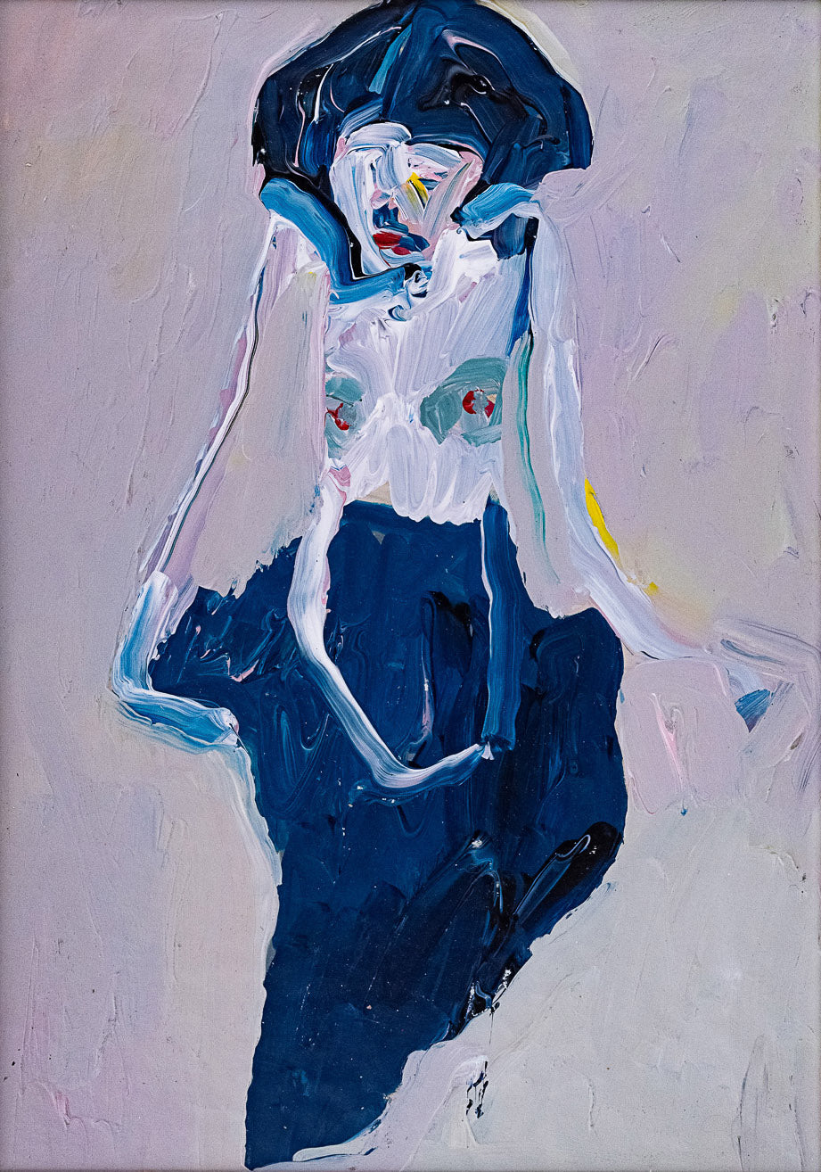 Gemälde mit Portrait einer weiblichen Figur. Das Kunstwerk ist via Galerie erhältlich